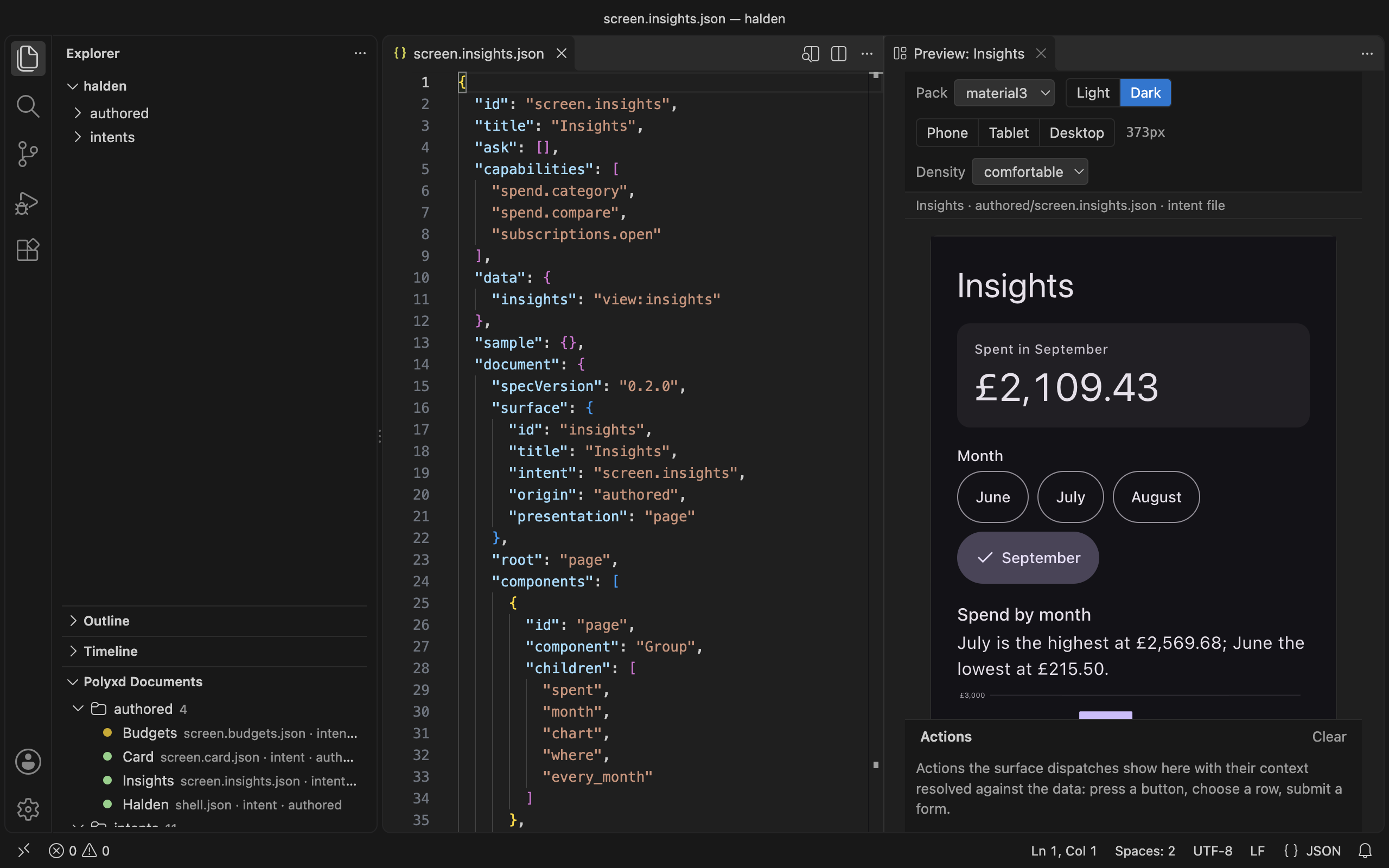 The Polyxd documents view in the Explorer beside the preview of another screen